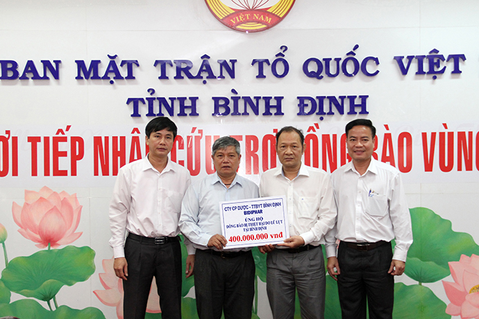 Bidiphar hỗ trợ 400 triệu đồng cho bà con vùng lũ tại Bình Định