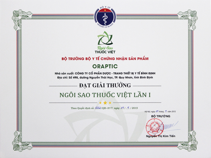 Bidiphar Tự hào đạt giải “Ngôi sao thuốc Việt”