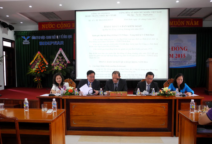 Công ty Cổ phần Dược – Trang Thiết bị y tế Bình Định (BIDIPHAR) tổ chức Đại hội đồng cổ đông thường niên năm 2015