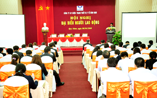 Công ty cổ phần Dược - Trang Thiết bị y tế Bình Định (Bidiphar) tổ chức Hội nghị Đại biểu người lao động năm 2014