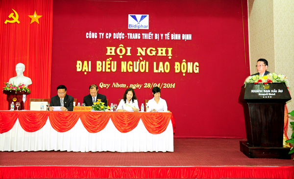 Công ty cổ phần Dược - Trang Thiết bị y tế Bình Định (Bidiphar) tổ chức Hội nghị Đại biểu người lao động năm 2014