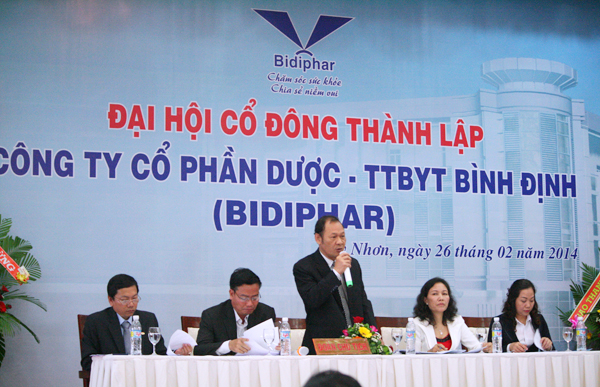 Đại hội cổ đông thành lập Công ty Cổ phần Dược – Trang Thiết bị y tế Bình Định (BIDIPHAR)