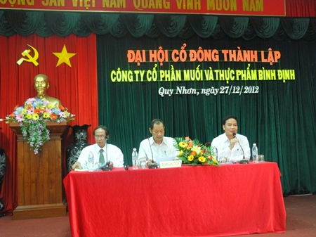 Đại hội cổ đông thành lập Công ty Cổ phần Muối và Thực phẩm Bình Định