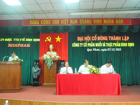 Đại hội cổ đông thành lập Công ty Cổ phần Muối và Thực phẩm Bình Định