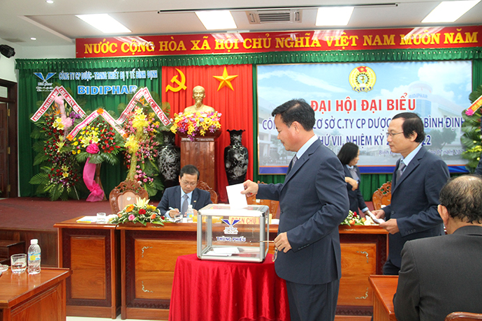 Đại hội đại biểu Công đoàn cơ sở công ty CP Dược – TTBYT Bình Định lần thứ VII, nhiệm kỳ 2017 – 2022.