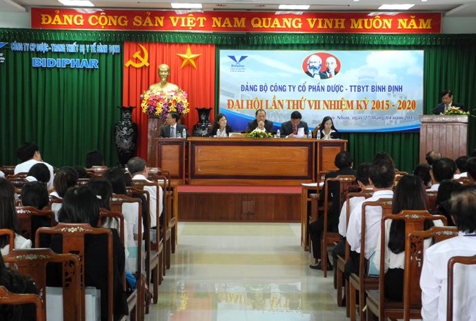 Đại hội Đảng bộ Công ty Cổ phần Dược – TTBYT Bình Định lần thứ VII nhiệm kỳ 2015 - 2020