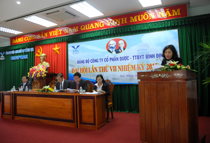 Đại hội Đảng bộ Công ty Cổ phần Dược – TTBYT Bình Định lần thứ VII nhiệm kỳ 2015 - 2020