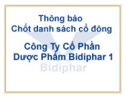 Thông báo chốt danh sách cổ đông