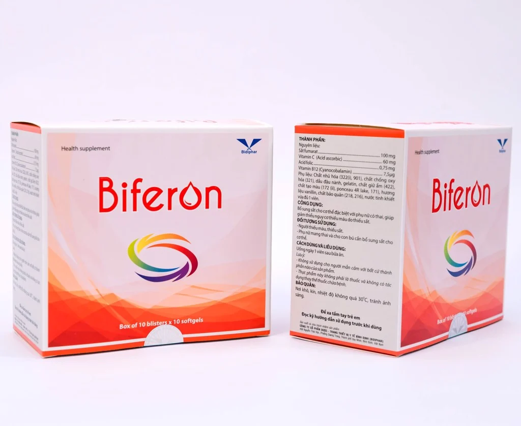 BIFERON - Viên Sắt Bổ Máu - Hộp 100 Viên