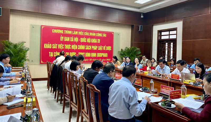 ĐOÀN CÔNG TÁC CỦA ỦY BAN XÃ HỘI - QUỐC HỘI ĐẾN THĂM VÀ LÀM VIỆC TẠI BIDIPHAR