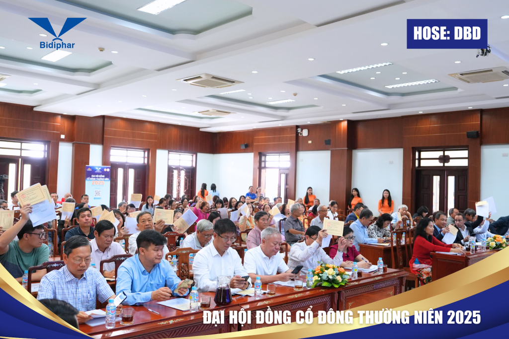 BIDIPHAR ĐẶT MỤC TIÊU DOANH THU 2.000 TỶ ĐỒNG VÀ THÔNG QUA NHIỀU NỘI DUNG QUAN TRỌNG TẠI ĐẠI HỘI CỔ ĐÔNG 2025